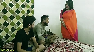 Indian hot xxx threesome sex&excl; Malkin aunty and two young boy hot sex&excl; clear hindi audio